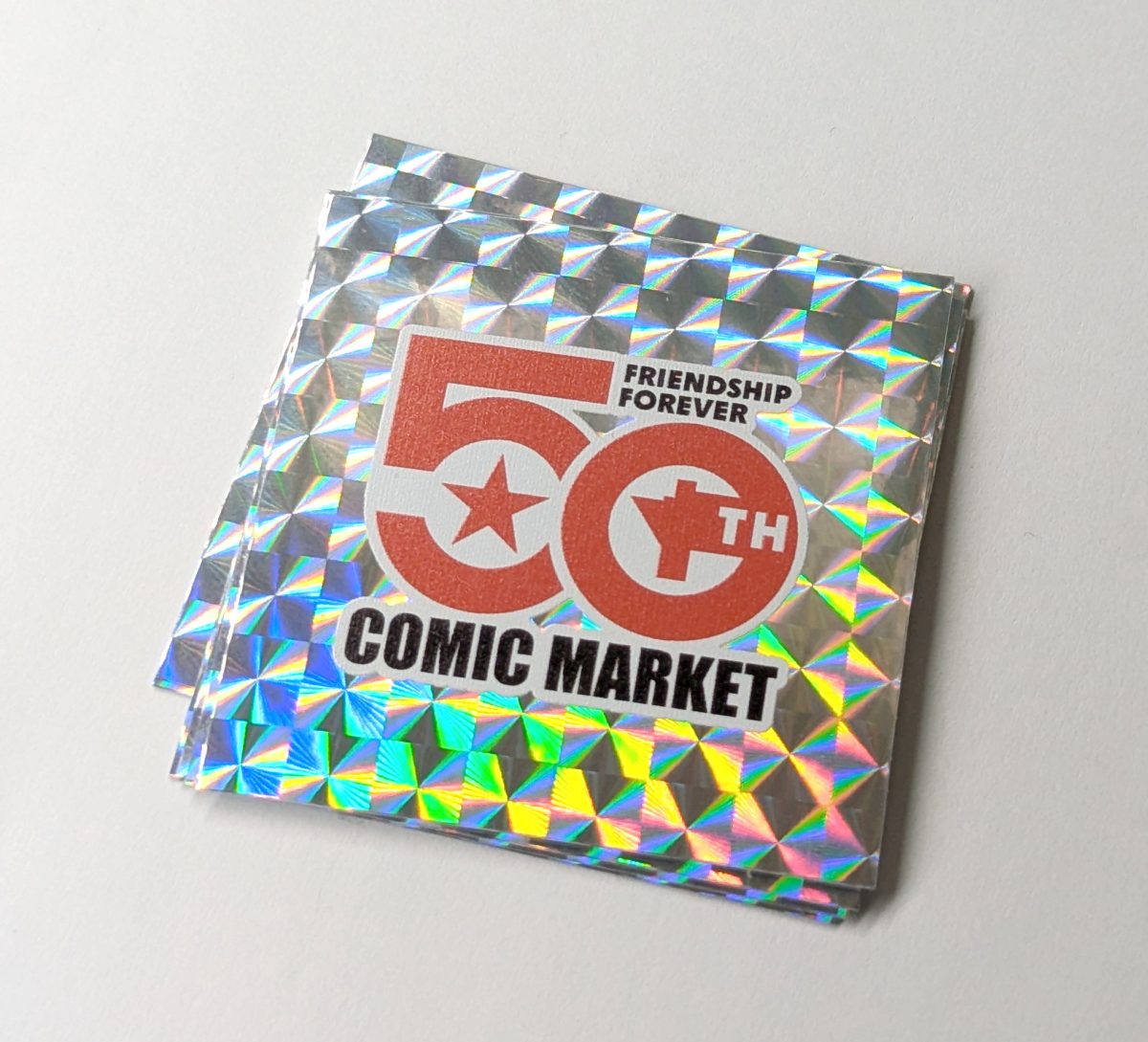 コミックマーケット50周年記念 ホログラムシール 約5cm